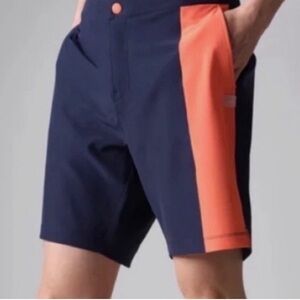 New Rhone Barrier Swim Short Navy Blue Orange Stripe XXL 8” Inseam* NWT